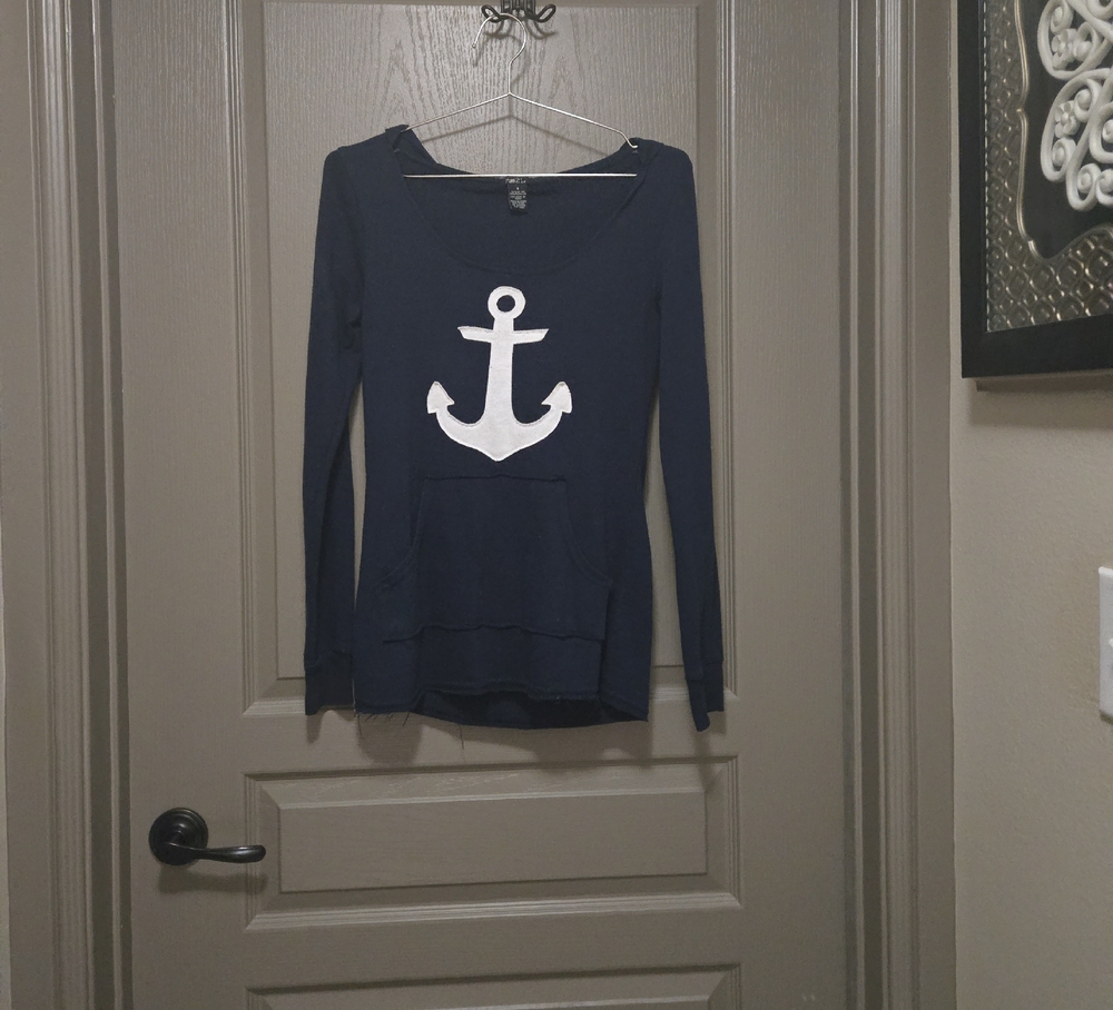 Rue21 Blue Graphic Long Sleeve Hoodie